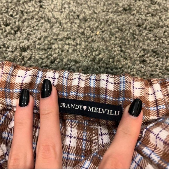 Brandy Melville Tilden Pants – Brown Plaid Y2K Aesthetic- S - Picture 4 of 4